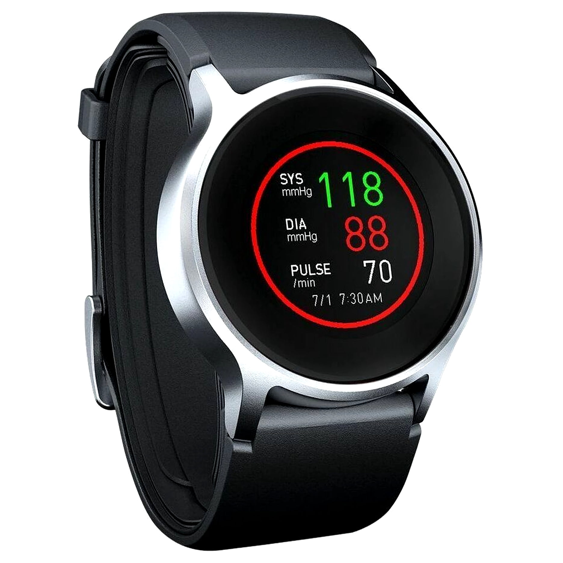 Omron BP8000M - Wearable Blood Pressure Monitor - Bluetooth Wireless Connectivity - Blood Pressure Measurement - Band Fits Medium Wrist Circumferences - 6.3 to 7.5 (16 to 19 cm) - Black - HEARTGUIDE