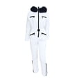 thumbnail image 6 of JFGHDG Snow Jumpsuit for Women One Piece Snowsuit Sports Waterproof Color Block Sports Outerwear Windproof Faux Fur Collar Warm Waterproof Sports Slim Winter Suits for Women A1_white M, 6 of 9