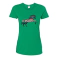 thumbnail image 2 of Plaid Paisley Retro Vintage Wild Horse Animal Lover Womens Graphic T-Shirt, Kelly, Small, 2 of 4