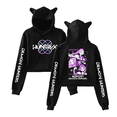 thumbnail image 1 of Pop cazadora para niña Demo-n Hunters Women's Fashion Hooded Sweatshirt Cat Ear Pullover Casual Streetwear Soft Comfortable Long Sleeve Tops for Daily Wear Spring Fall Winter （Black）, 1 of 3