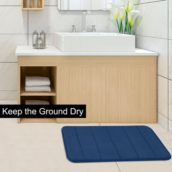 REGALWOVEN Memory Foam Absorbent Bath Floor Non-slip Mat Carpet, 32" x 20" Royal Blue
