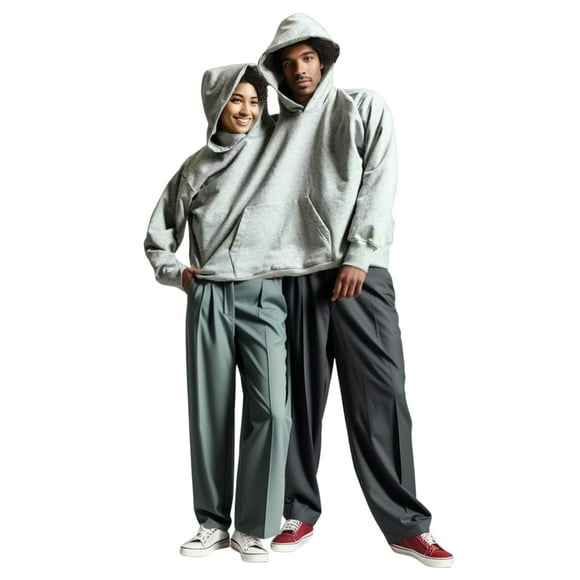 Hoodie Funny Couple Hooded Sweatshirt Unisex Oversized Casual Long Sleeve Pullover Loose Fit Top For Two People Wearing Grey Women'S Hoodies & Sweatshirts Grey One Size