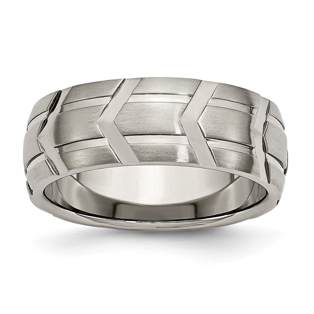 Titanium 8mm Wedding Band Ring Man Fancy For Dad Mens For Him