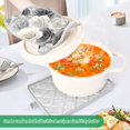 thumbnail image 4 of 2 Pack Pot Holders for Kitchen Heat Resistant Hot Pads Sets for Cooking Baking Ink Wash Style Roses, 4 of 7