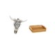thumbnail image 5 of Escultura de pared Cabeza de toro Decoración de pared Adorno de cabeza de de resina Cesta de almacenamiento de cocina tejida con asa Patrón único, 5 of 8