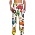 thumbnail image 3 of Easygdp Transports with Animals Men's Pajama Pant, Sleep Elastic Waistband Lounge Pants - Large, 3 of 9