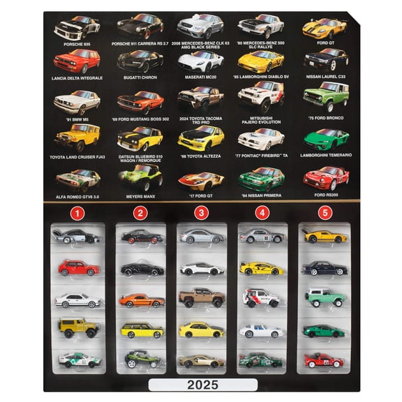 Hot Wheels Boulevard 25-Car Factory Set 2025, 25 Premium Die-Cast 1:64 Scale Cars [Walmart Exclusive]