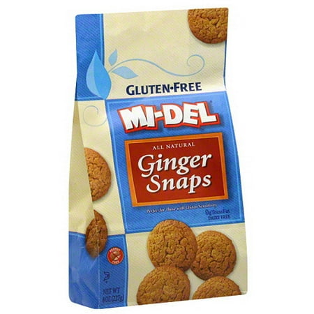 MI-DEL Gluten-Free All Natural Ginger Snaps Cookies, 8 oz (Pack of 8)