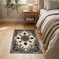 thumbnail image 3 of ODIKA 2'x3' Washable Accent Rug Pet Friendly, Bedside Mat Vintage Bat Boho Plant Scroll Halloween Flowers Purple Gothic Flowing Dynamic for Bedroom, Nursery, RV, 3 of 7