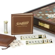 WS Game Company Scrabble Luxury Edition with Rotating Wooden Board Game