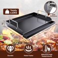 thumbnail image 3 of 25" x 16" Nanoceramic Nonstick Cast Iron Griddle Insert, Rectangular, Sliver, For Gas & Charcoal Grills, 3 of 8