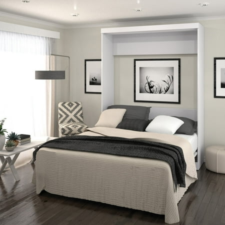 Cotton Double Bed - Pur by Bestar Queen Wall Bed in White