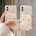 thumbnail image 2 of Hello Kitty-funda de teléfono transparente con soporte, carcasa de dibujos animados a prueba de golpes para iPhone 14, 13, 11, 12, 11 Pro Max, Mini, XS, XR, 7, 8 Plus, Y2K Fivean unisex, 2 of 2