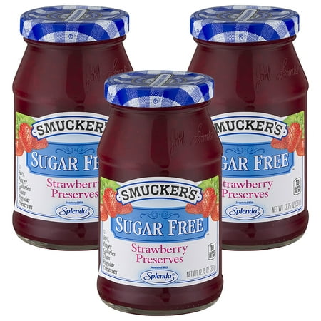 (3 Pack) Smucker's Strawberry Sugar Free Preserves,