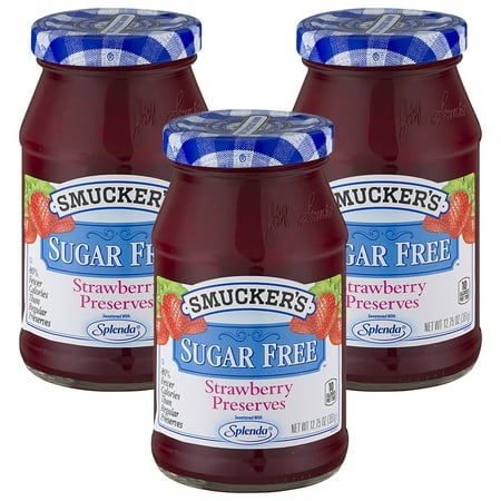 - (3 Pack) Smucker's Strawberry Sugar Free Preserves, 12.75-Ounce