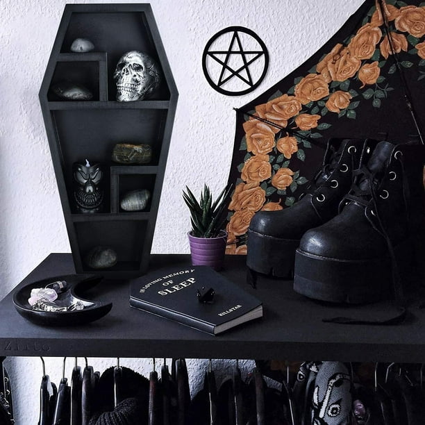 Estante De Almacenamiento De Ataúd Estante de modelo de ataúd de estilo gótico estante organizador de almacenamiento de terror accesorios de Halloween