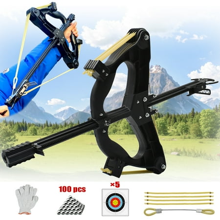 Runzkzy Outdoor Hunting 40 Rounds of Steel Ball Compound Bow Adult Remote Belt Pulley Catapult Set