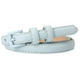thumbnail image 3 of Opvise Women Thin Pants Belt Solid Color Faux Leather Waistband Adjustable Length Multi Holes Design Jeans Belt Light Blue, 3 of 8