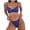 Blue, variant on Thin Mesh Bra And Brief Lace See Through Control Push Up Full Cup Supportive Underwear Set, XL, White