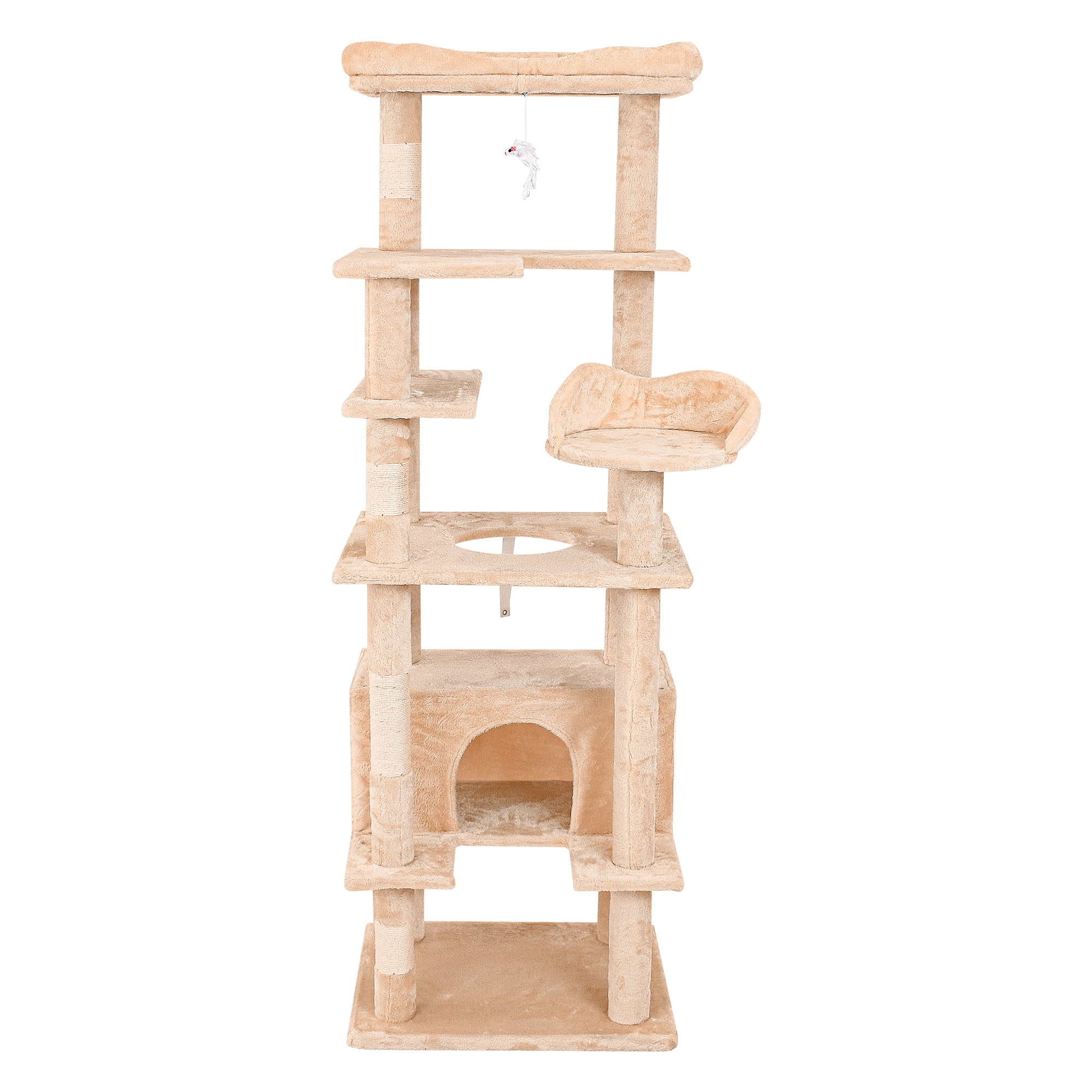 Pefilos 71" Cat Trees Tower for Large Cats, Indoor Anti-Dumping Pet Activity Cat Condo Furniture, Play House Kitty Kitten, Beige Pefilos 71" Cat Trees Tower for Large Cats, Indoor Anti-Dumping Pet Activity Cat Condo Furniture, Play House Kitty Kitten, Beige