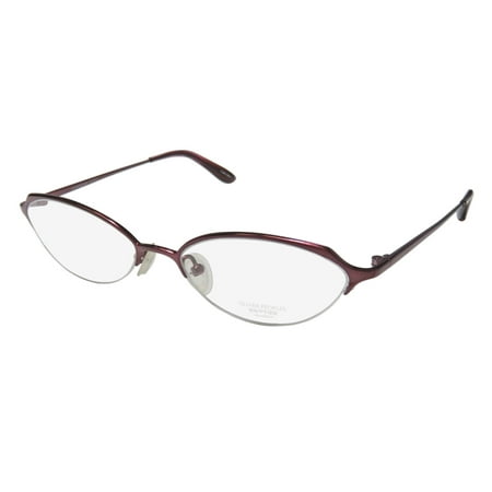 New Oliver Peoples Dulcette Womens/Ladies Designer Half-Rim Titanium Merlot Half-rim Hip Titanium Frame Demo Lenses 51-17-133 Eyeglasses/Eyeglass Frame
