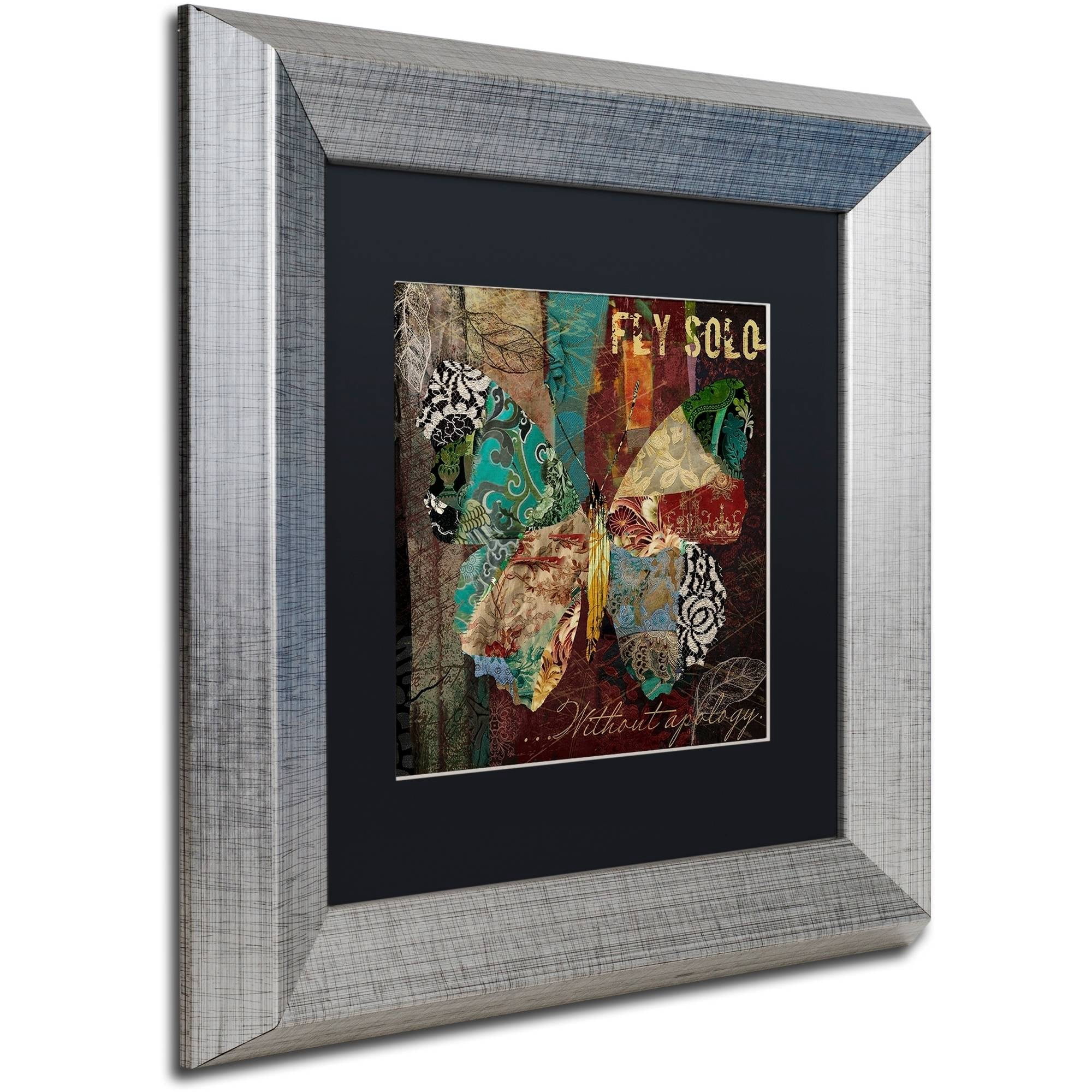 Trademark Fine Art "Winging It I" Canvas Art by Color Bakery Black Matte, Silver Frame