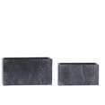 thumbnail image 1 of Urban Trend Collection 53831 Pot Rectangulaire en Ciment avec Design Texturé Ardoise, Finition Peinte, Gris Foncé - Ensemble de 2, 1 of 1
