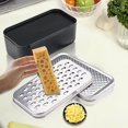 thumbnail image 4 of Cheese Grater with Food Saver Container 2 In1 Fruit Vegetable Chopper Onion Choppers with Container Stainless Steel Rectangle Box and Graters Cheese Grater Handheld Metal, 4 of 5