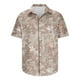 thumbnail image 3 of Camisas de Manga Corta de los Hombres Casual Hoja Impresión Solapa Superior, Mezcla de Poliéster/Spandex de la Moda para la Fiesta Y la Playa, 3 of 5