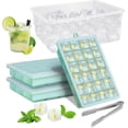 thumbnail image 1 of Ice Cube Tray with Lid Silicone Ice Cube Mold 3 Pack Easy Release Flexible Ice Moulds for Freezer BPA Free FDA Approved (blue-24), 1 of 5