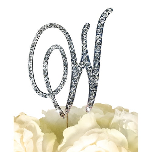 Le Prise Rhinestone Letter Wedding Cake Topper