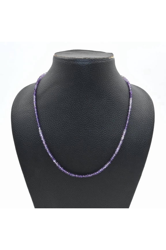 Natural Amethyst Faceted Beads Necklace | Shaded Amethyst Round Beaded Choker | Handmade Gemstone Jewelry | Elegant Gift for Women | 925 Sterling Silver