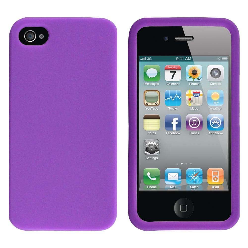 venster Geestelijk Betreffende Silicone Skin Case for iPhone 4 / 4S - Purple - Walmart.com