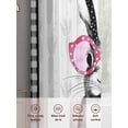 thumbnail image 6 of Easter Sheer Curtains 108 Inch Length 2 Panels Set Window Treatments, Funny Rabbit Carrots Black White Buffalo Plaid Rod Pocket Semi Curtains for Living Room/Bedroom/Kitchen Décor, 104"W x 108"L, 6 of 7