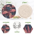 thumbnail image 7 of 6 Pcs Drink Coasters with Holder 3.94in Woven Coasters for Drinks Flamingos and Leopard Print Coaster Set for Protection Table, 7 of 7