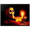 thumbnail image 3 of LED Lighted Antique Candle and Skull Halloween Canvas Wall Art 12" x 15.75", 3 of 10