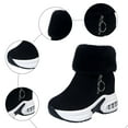 thumbnail image 5 of Rokment Orthopedic Platform Wedge Mid Calf Snow Boots for Women 2025 Winter Fashion Fuzzy Warm Air Cushion Zip up Chunky Walking Dress Ankle Booties Black Size 6, 5 of 7