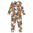 thumbnail image 3 of Renewold Trendy Halloween Pajamas for Teen Girls Boys Colorful Ghosts Pumpkins Fall Winter Athletic Clothing Set Loose Scoop Neck Tracksuit 2 Pack Nightwear Size 5-6, 3 of 5