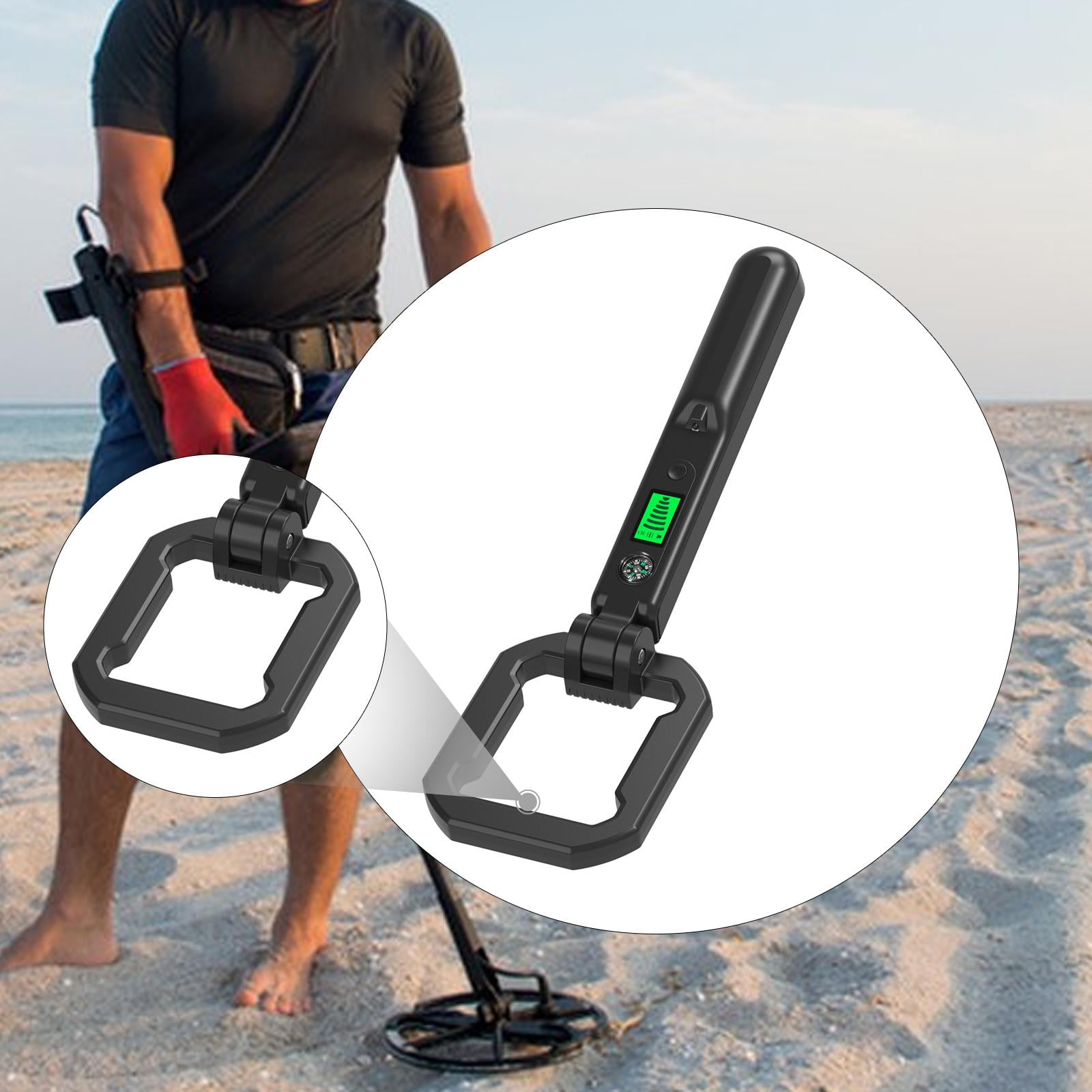 Handheld Detector Metal Scanner Treasure Finder Foldable ABS Material with LCD Screen for Outdoor Use Adults