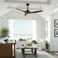 thumbnail image 5 of JONATHAN Y Aldrin 50" Modern Minimalist Iron/Plastic Mobile-App/Remote-Controlled 6-Speed Razor Ceiling Fan, Dark Brown Wood Finish, 5 of 8