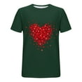 thumbnail image 4 of WREESH Matching Couples Shirts Valentine's Day T-Shirts Fashion Heart Graphic Tees Anniversary Gifts for Him and Her Olive Green, 4 of 5