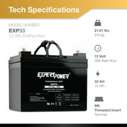 ExpertPower 12v 33ah Rechargeable Deep Cycle Battery [EXP12330] Replaces 34Ah, 35Ah, 36Ah