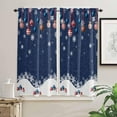 thumbnail image 2 of Christmas Green Kitchen Curtain 63 Inch Length Window Curtains and Drapes for Cafe/Living Room, Winter White Snowflakes Xmas Balls Window Treatment Rod Pocket Drapery Panels Curtains,42x63, 2 of 5
