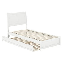 AFI, Andorra Twin XL Platform Bed with Panel Footboard and Twin XL Trundle, White
