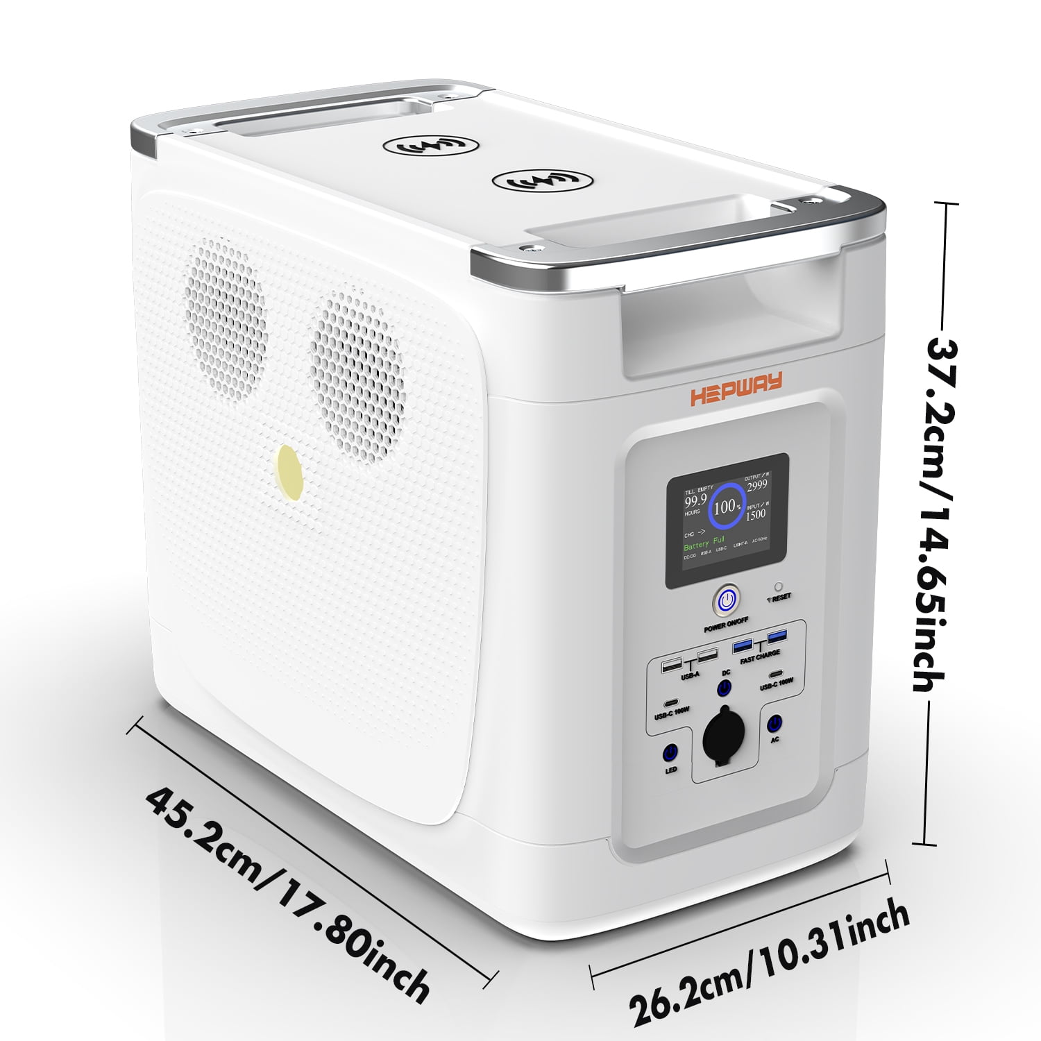 HEPWAY Portable Power Station,2000W 2048Wh LFP Battery 3000+ Cycle to 80%, Expandable Up To 32,768Wh with X-Boost 3600W, Full Charge in 1.3Hr, 2400W Solar Generator for Home UPS Backup RV Camping