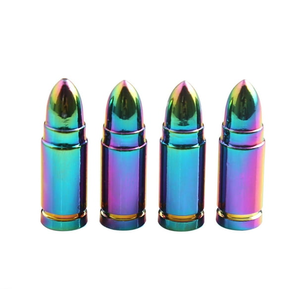 Vistreck Type Aluminum Alloy Valve Caps Standard Dazzling Color Tyre Valve Dust Caps for Car Motorbike Bike and 4 Pack Walmart Business Supplies