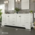 thumbnail image 2 of Eviva Storehouse 84"W x 22"D White Double Sink Bathroom Vanity with White Carrara Quartz Countertop and Undermount Porcelain Sinks, 2 of 10