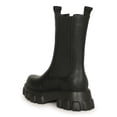 thumbnail image 3 of Alrisco Women's Chunky Mid Calf Elastic Collar Round Toe Boot by HeartThentic 20608, 3 of 8