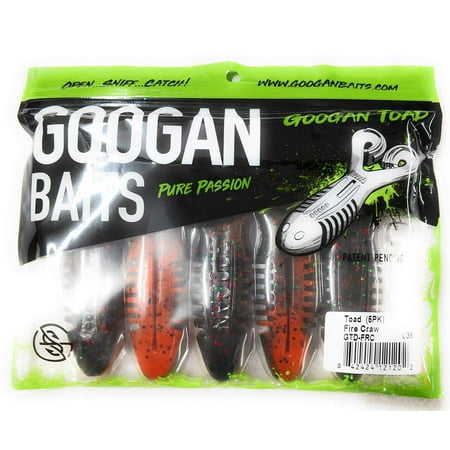 Googan Toad Fire Craw 5pk Soft Plastic Fishing Lure