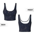 thumbnail image 5 of Haiem Navy Dark Blue Pattern Womens Sports Bra - U Neck Padded Low Impact Yoga Bra Workout Crop Top Gym Moisture-Wicking Workout Vest -Medium, 5 of 9